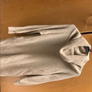 Knit mini dress with turtle neck